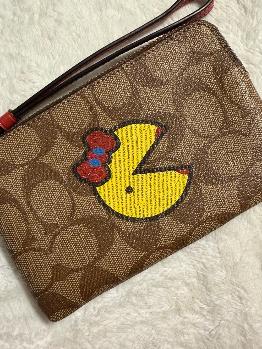 Coach Signature Canvas Wristlet - limited edition Pac-Man